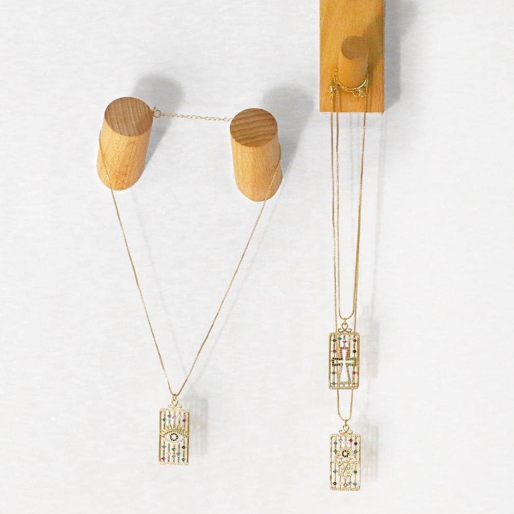 Fashion Copper Cross Heart shape Crown Necklace Daily Zircon Copper Necklaces