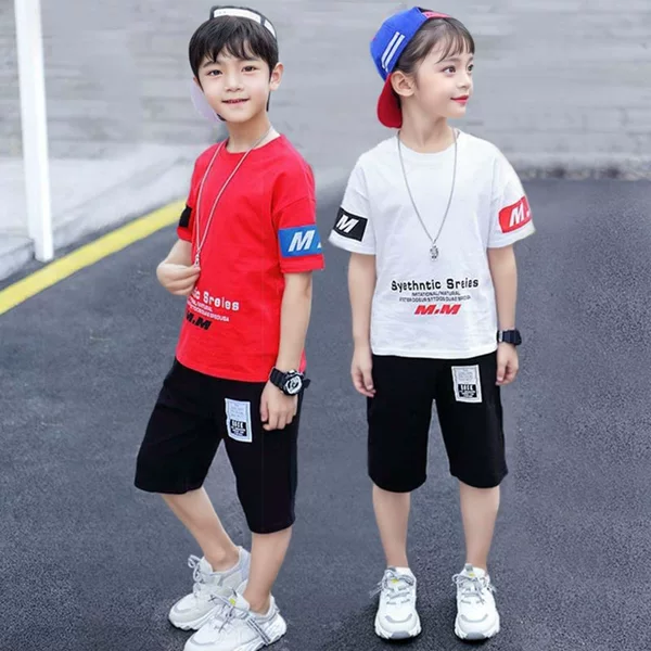 New Sweat fleece-lined Big Boys and Girls Children Fashion Western Handsome Korean Two or Three Piece Suit Fashionable Autumn and Winter