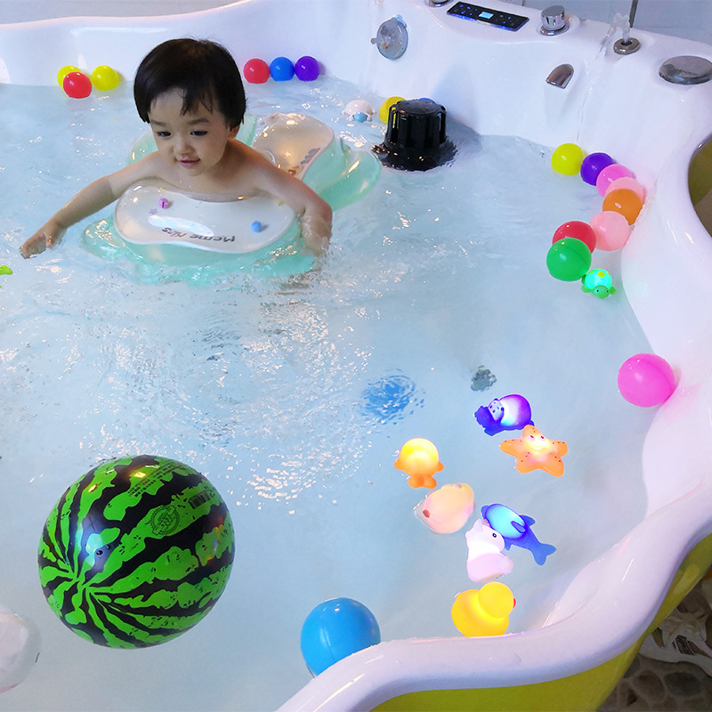 Dibujos animados para bebés y niños pequeños Juguetes de baño para animales pequeños Juguetes luminosos para bebés