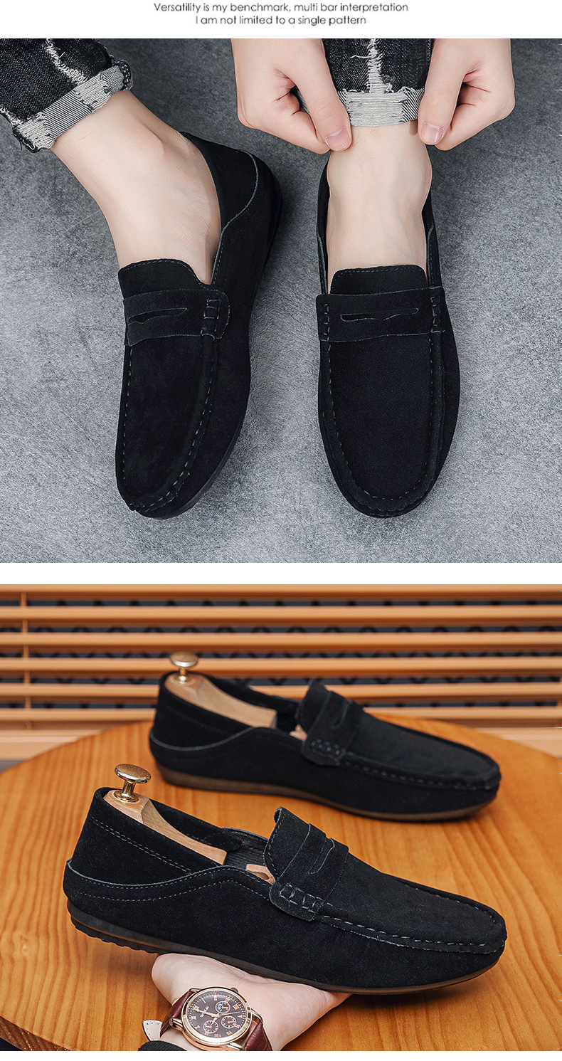 New loafers men's shoes bean shoes hair trend fashion British lazy man a slip-off half drag_voghion.com