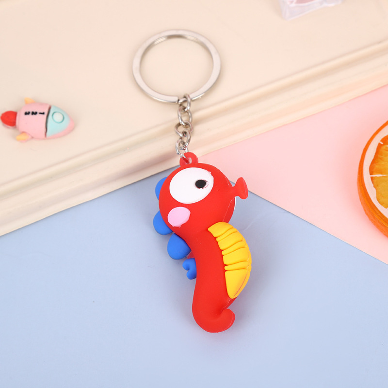 夏の海洋動物イルカタコクジラタツノオトシゴキーホルダーペンダントバッグスーパーマーケットキーホルダー卸売|undefined