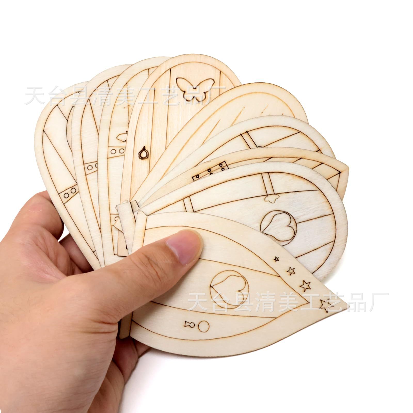 Puerta de jardín de cuento de hadas de madera en blanco sin terminar Mini puerta de casa de cuento de hadas Mini puerta de madera Piezas de madera Fiesta en el hogar