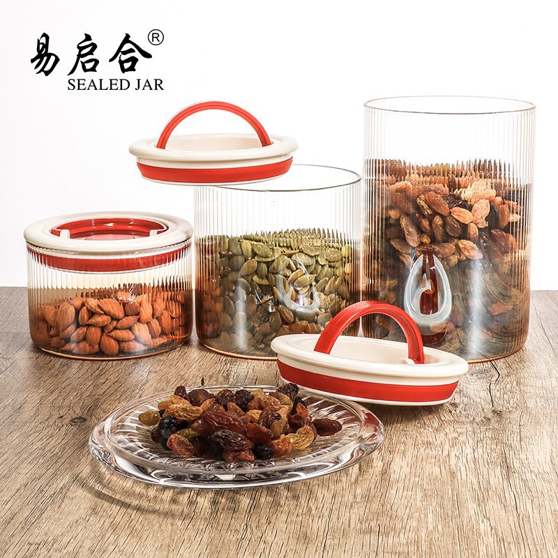 Fábrica de suministro directo de tanques de sellado de vidrio almacenamiento de cocina de alta borosilicina de vidrio tanque de almacenamiento de sellado de tangerina tanque de almacenamiento