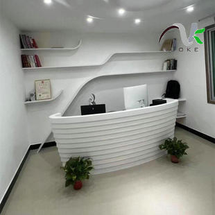 Source Factory Grgled Desk Curved Reception Desk Exhibition Exhibition Modern Minimalist Service Desk