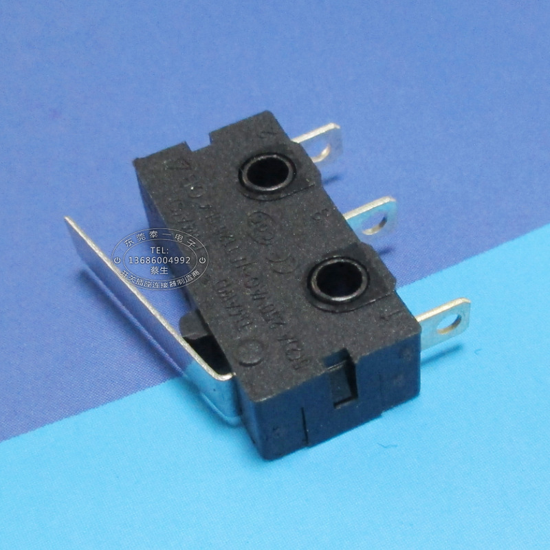 搅拌机可用小型压力开关 耐5A电流黑色带柄银点小微动开关KW12-BS