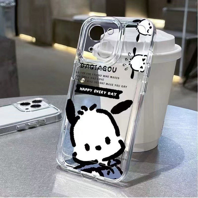 Estilo japonés y coreano para iphone16promax funda para teléfono móvil transparente Apple 15 anti-caída 14pro lindo 13/12xr