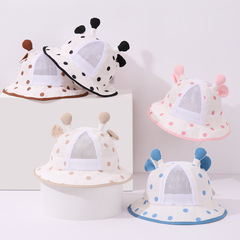 Baby and Toddler 6-12 Months Summer Mesh Fisherman Hat with Deer Horns New Design Unisex Children Sun Hat