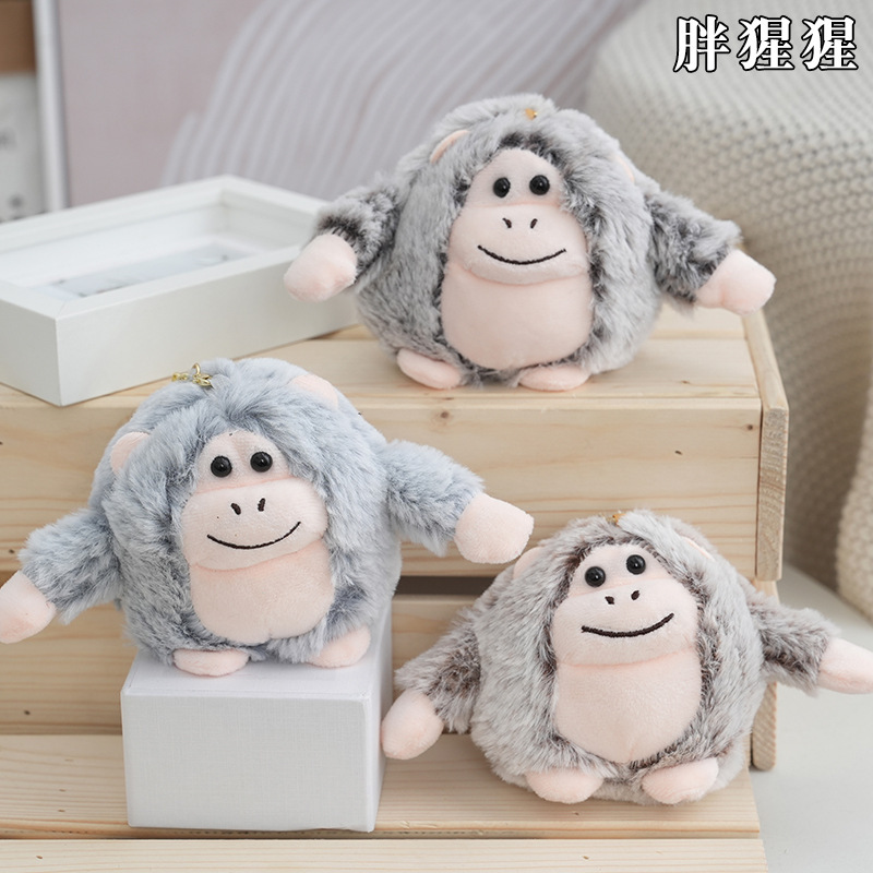 Gorilla Doll Keychain Plush Toy Small Pendant Mini Cute Toy Figurine Backpack Decoration Wholesale