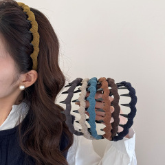 秋冬缠绕带齿防滑发箍女2025新款日常高颅顶头箍百搭发卡发饰饰品