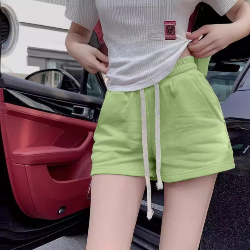plus size Sports Shorts Women's Summer New High Waist Slimming Drawstring Hot Girls chubby girl Home Wide Leg Hot Pants Fashionable Pajama Pants