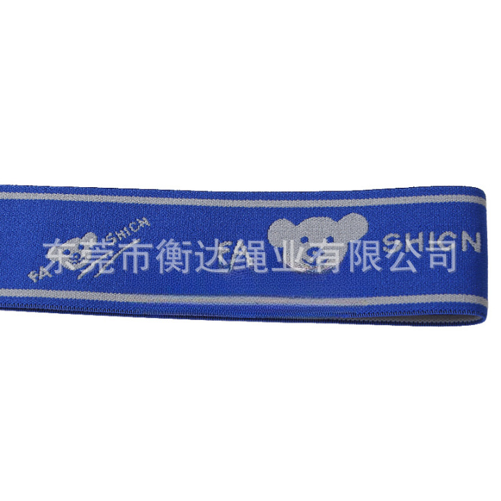 Fábrica al por mayor 4cm colorido inglés oso imitación de nylon ropa interior de alta elasticidad cintura Jacquard banda elástica
