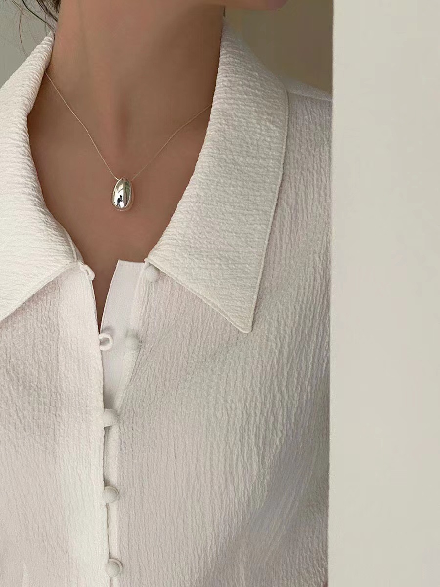 Daily Occasion 925 Sterling Silver Material 925 Sterling Silver Plating Water Droplets Pendant Necklace