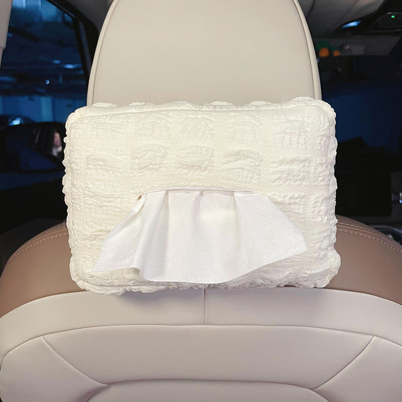 Caja de toallas de automóvil encantadora sensación de alto nivel de automóvil extracción de papel bolsa colgante brazalete sombrilla toallas de papel decoración interior