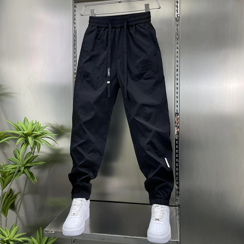 トレンディなブランド夏の薄いカジュアルパンツ男性のための 2025 新しいファッションレギンスハイエンド通気性速乾性スポーツパンツ|undefined
