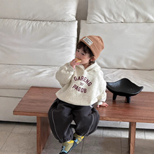 儿童连帽卫衣加厚卫裤2025新款冬季韩版童装宝宝冬装男童加绒套装