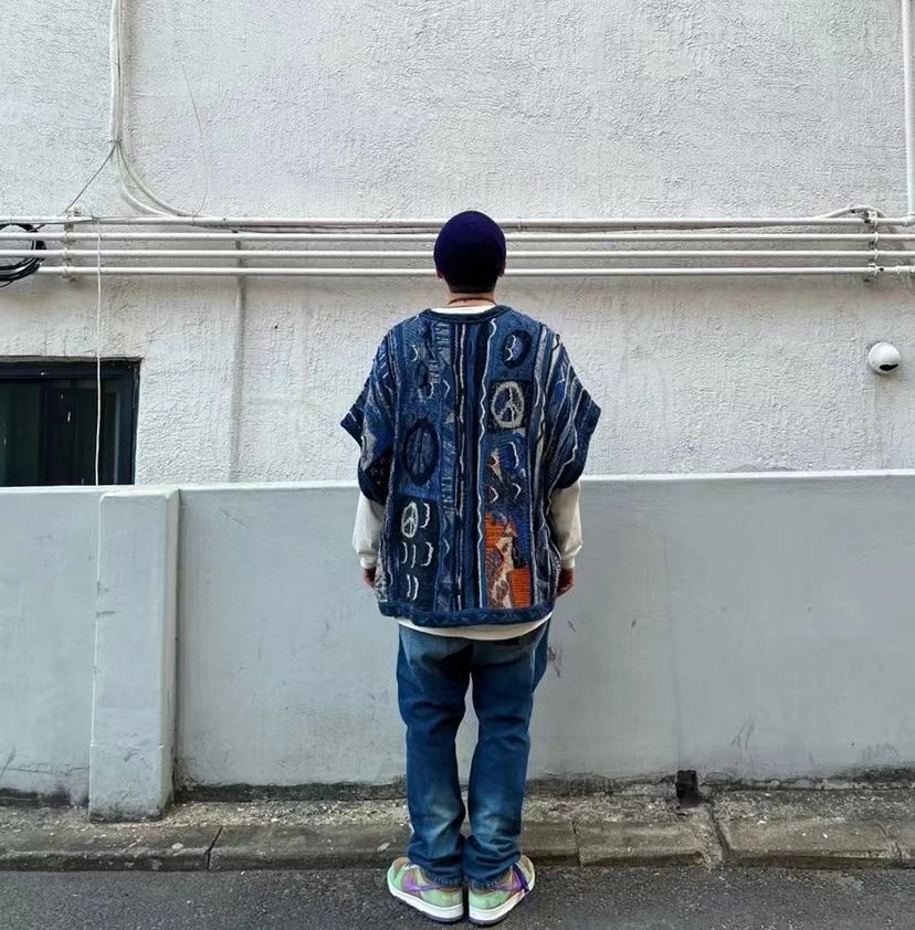 Men's Knitted Sweater Vintage Ethnic Sleeveless Pullover Vest_voghion.com