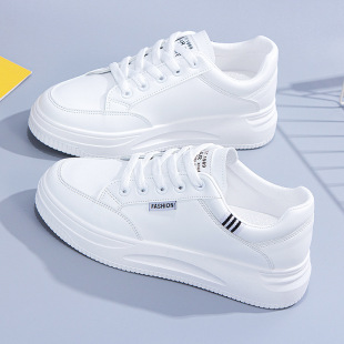 White Shoes Women's 2024 Spring and Summer New Ins Trendy Shoes Thick-soled Casual Shoes Platform Sports Student All-match Board Shoes