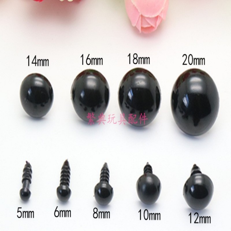 Ojos de plástico con tornillo para peluches y juguetes artesanales