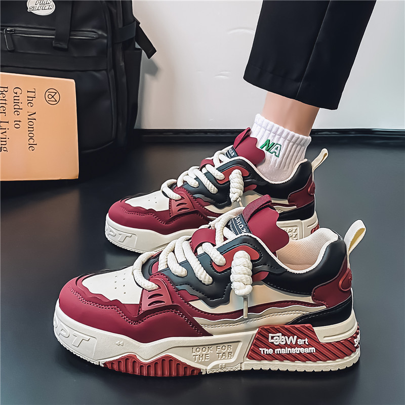 Zapatos de primavera para hombres nuevos zapatos de moda para hombres con suela gruesa, nicho de explosión, zapatos de skate transpirables casuales para hombres