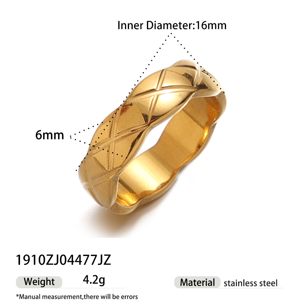 Taena anillo de acero inoxidable europeo y americano diseño de nicho femenino anillo de rombos de acero de titanio no se desvanece joyería de anillo de todo fósforo