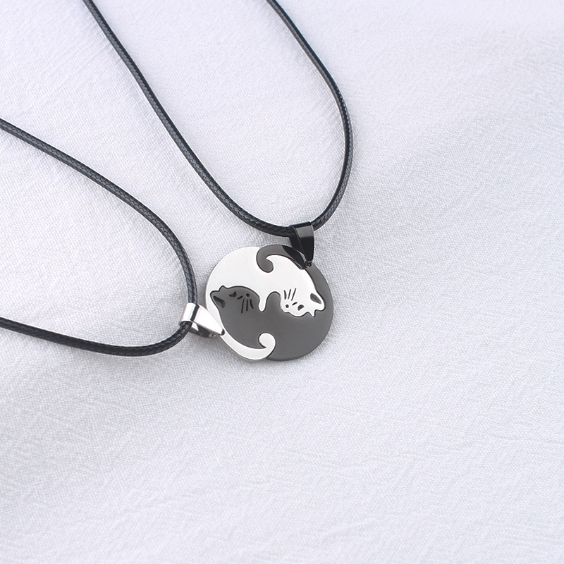 둥근 고양이 검정 한 쌍 + 밧줄 두 개