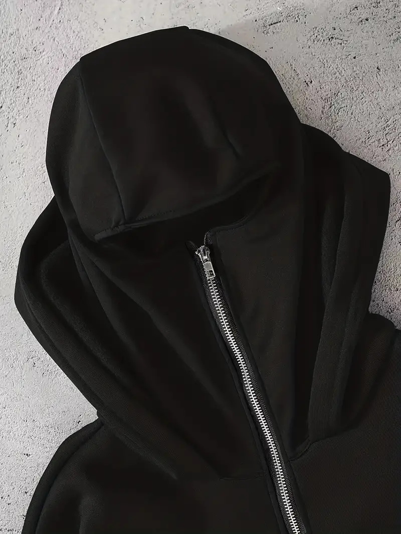Women's Clothing Unisex Autumn/Winter Ins Style Hooded Sweatshirt Zipper Fleece Lined Double Hood Couple Jacket Print_ecoleips.com