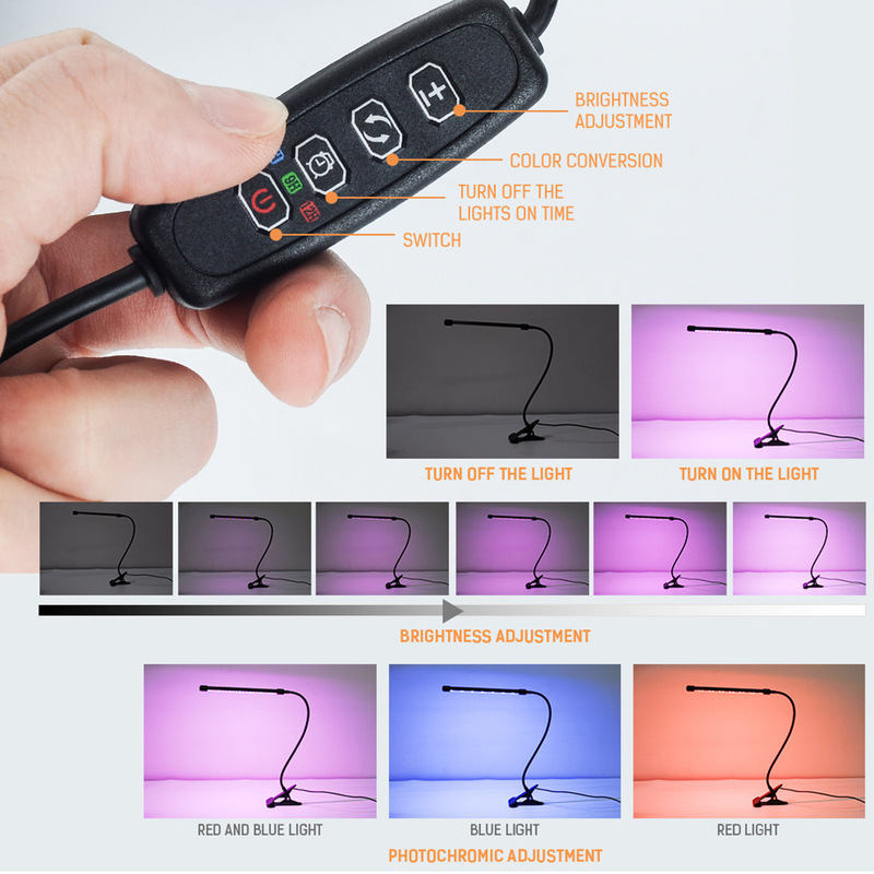 クロスボーダー多頭植物成長ライト屋内 USB 赤と青の光植物補助光フルスペクトル苗育成ライト|undefined