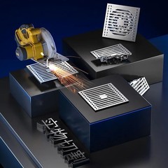ステンレス製厚型竹製排水溝 浴室排水溝 シャワールーム排水溝 洗濯機用防臭アップグレード