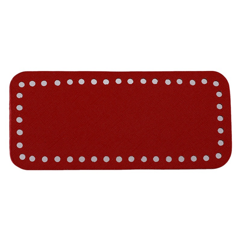 Square Needle Hook Bag Bottom Plate Patent Leather Pu Handbag Bag Bottom Woven Bag Handmade Material 18*8cm Embossed