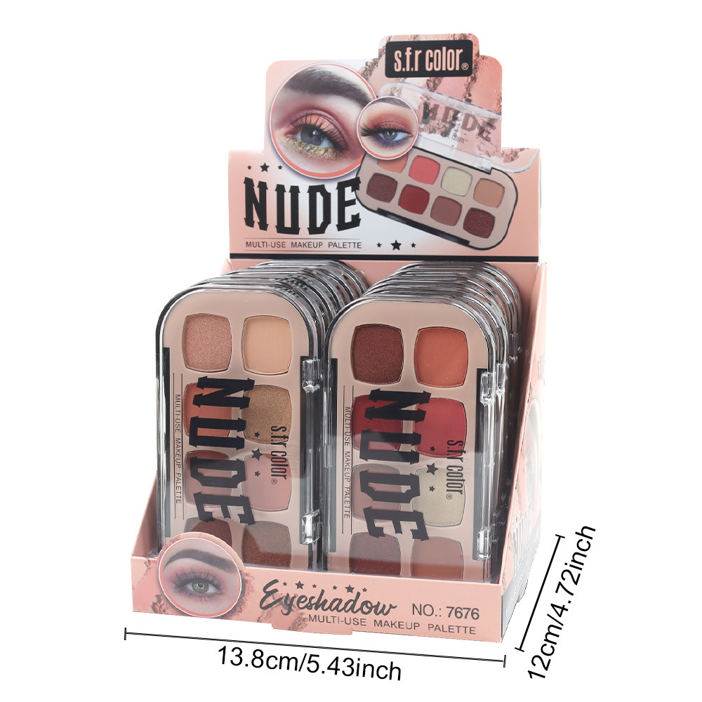 Fábrica de color s.f.r. transfronteriza especializada en perlas mate de alta saturación barata de 8 colores de sombra de ojos maquillaje al por mayor