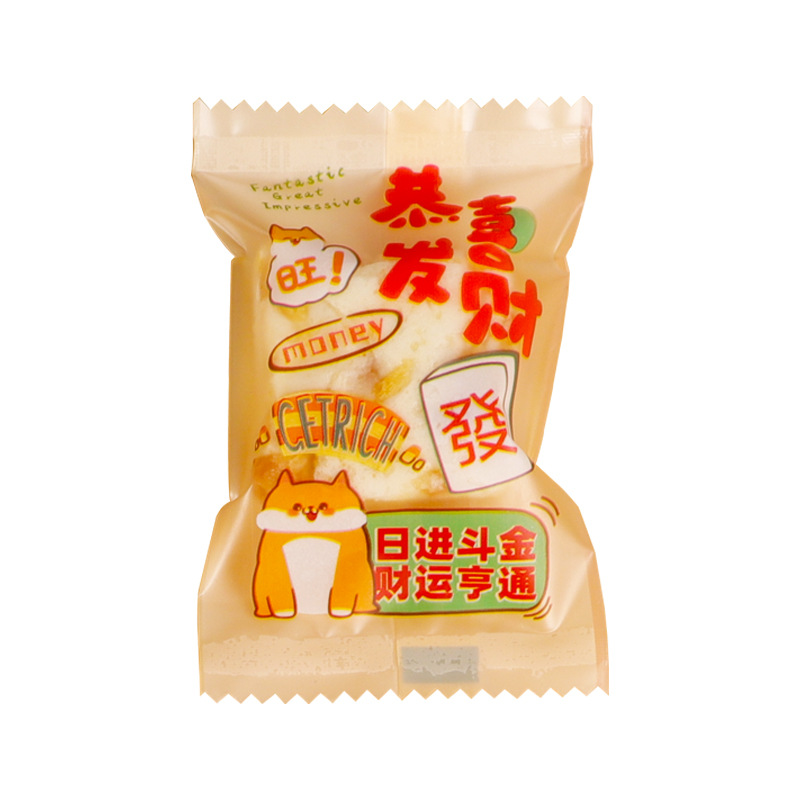 Nuevo copo de nieve crujiente bolsa de embalaje máquina sello hornear transparente Galleta de carne de vacuno bolsa de dibujos animados leche azufaifo bolsa de embalaje al por mayor