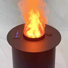 圆形雾化壁炉3d火焰加湿电壁炉装饰篝火盆围炉道具装饰欧式壁炉芯