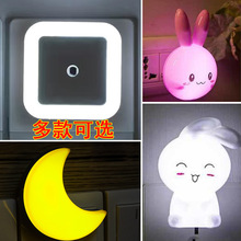 美规跨境灯方圆心形小夜灯led光控感应开关床头灯创意智能家居灯