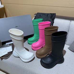 Axi Ge with Paris net red fashion rain boots fried street height but knee thick bottom non-slip water shoes a generation of hair