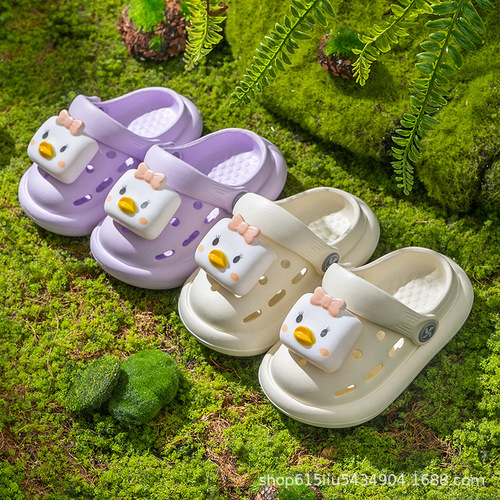 Children's slippers summer girls cartoon cute Baotou Crocs baby indoor non-slip ultra-light toddler slippers children
