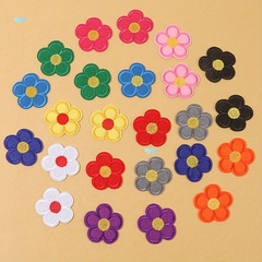 12/24 ピース/セットマルチカラー花刺繍バッジステッカー