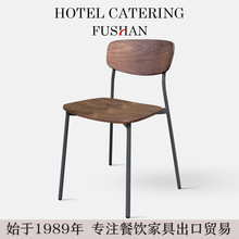 连锁快餐店弯板曲木餐椅可叠放奶茶甜品烘焙店餐桌椅休闲工业风椅