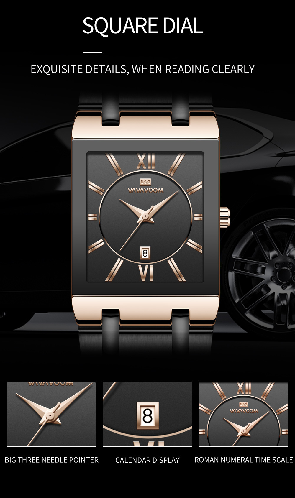 145g Weight Tempered Glass Mirror Material Stainless Steel Strap Material Watch Classification Number Display Type Double Side Snaps Buckle Style Square Dial Shape Daily Occasion Quartz Movement Geometric Pattern Men's Gender Business Style Business Geometric Double Side Snaps Quartz Men's Watches 5
