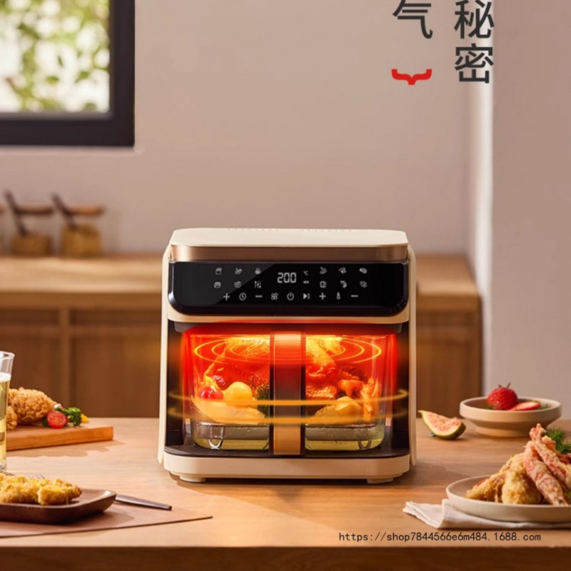 【新品】2025新款热销多功能空气炸锅透明可视家用免翻面玻璃内胆|undefined
