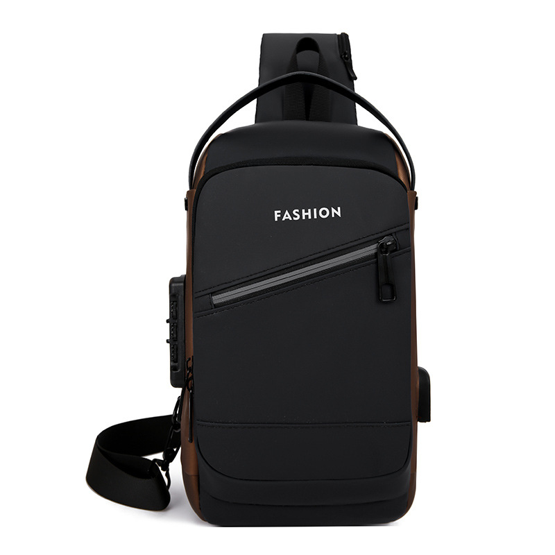 2024 nuevo bolso de pecho antirrobo de moda bolso de motocicleta con bloqueo de contraseña multifuncional bolso de mensajero de bolsillo deportivo casual para hombre