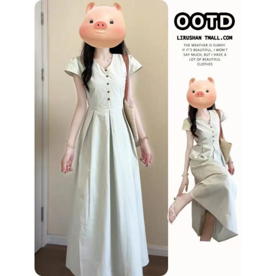 2025 New Breastfeeding dress Summer Waist Slimming Mid-length Breastfeeding Skirt Postpartum Breastfeeding Clothes Out in Spring
