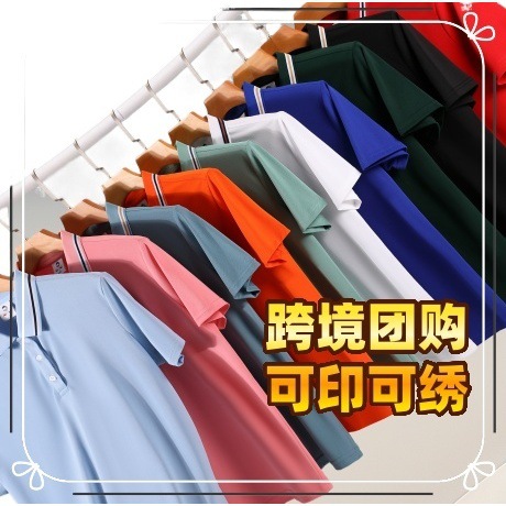 (compra grupal transfronteriza en stock profundo) 2025 primavera y verano nuevo 200 g camisa polo de poliéster hombre de manga corta T hombre