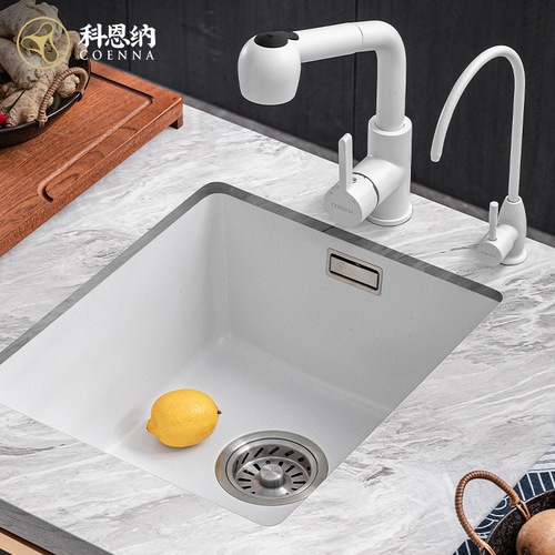 OD59 wholesale quartz stone sink small single tank package kitchen corner vegetable basin sink bar small square tank for washing vegetables