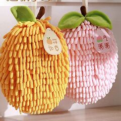 超吸水性シェニール織ハンドタオル かわいい形でキッチン用雑巾に便利 H