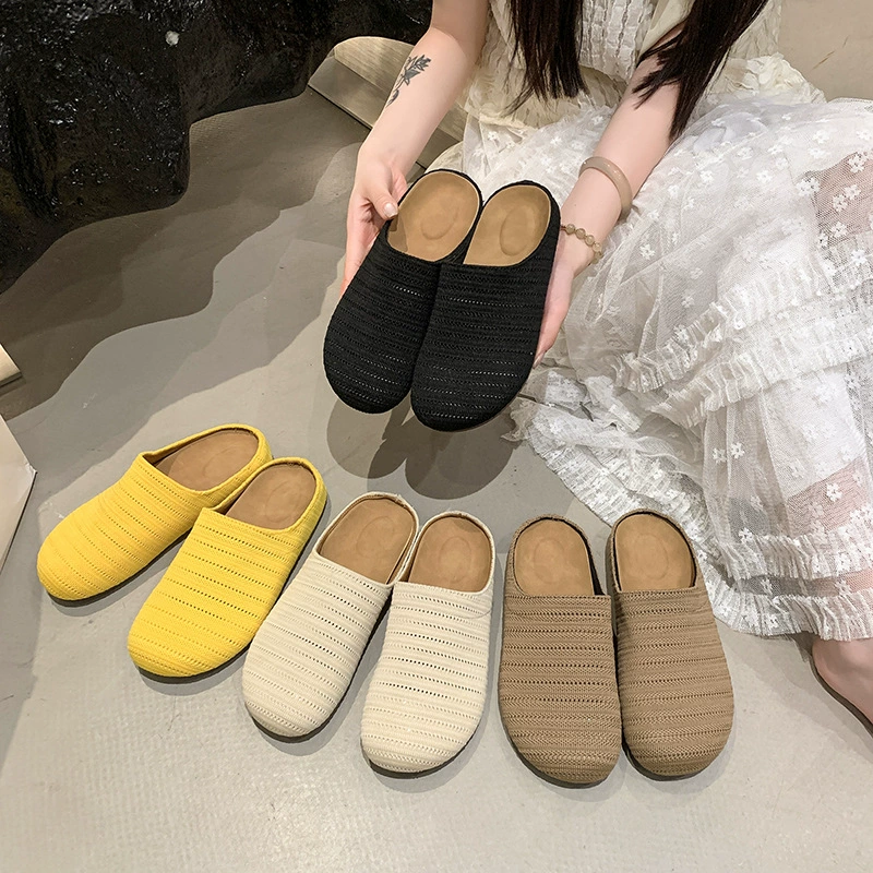 Women’s slip‑on mule knitted upper, breathable backless design, sizes 36–41