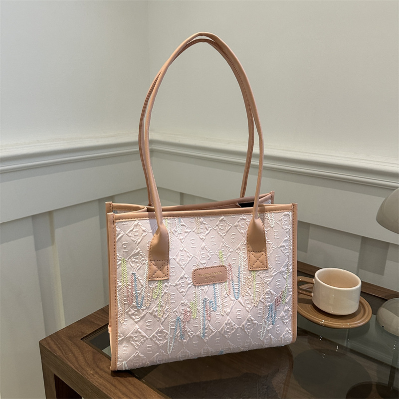 Diseño de moda de hombro 2024, nuevo temperamento de color retro bolsas de brazo de gran capacidad de mamá bolsas de mano