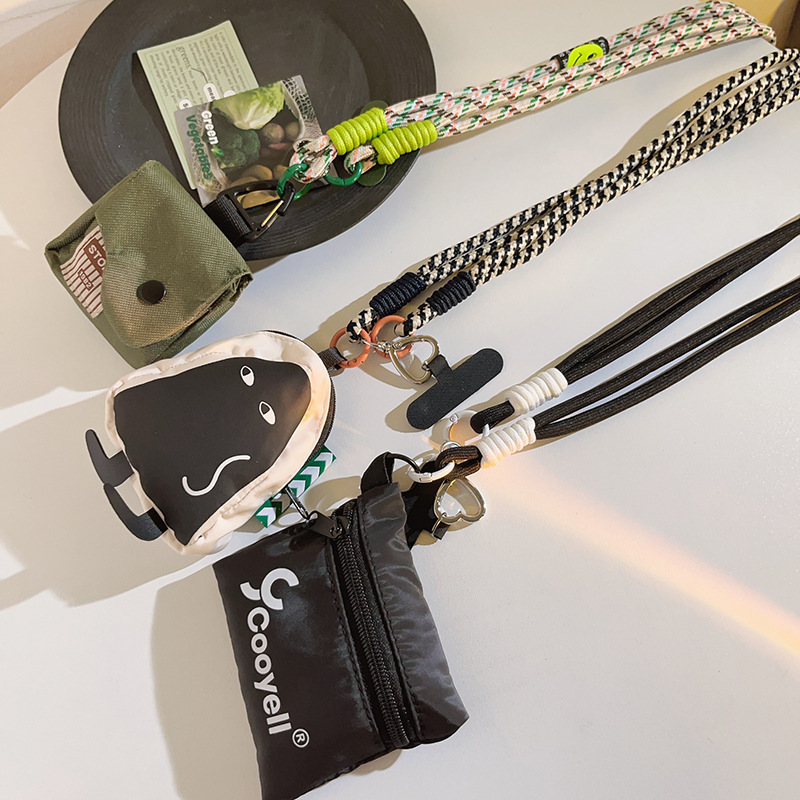 Trendy Cooy Black Bag Pendant Mobile Phone Case Lanyard Rotating Woven Belt Long Crossbody Strap Cross-rope Mobile Phone Universal Trendy Cooy Black Bag Pendant Mobile Phone Case Lanyard Rotating Woven Belt Long Crossbody Strap Cross-rope Mobile Phone Universal
