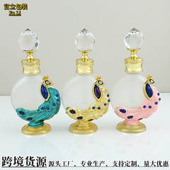 Dubai Perfume Bottle Vintage Peacock Perfume Bottle Arabic Essential Oil Glass Dropper Bottle Decorative Ornament Wholesale