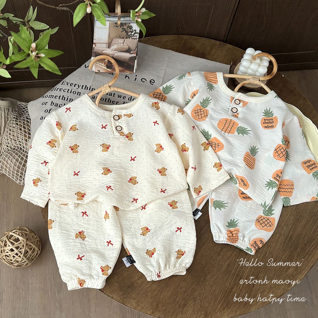 2026 New Style Cloud Cotton Kidsren's Home Wear Pajamas, Boys and Girls Printed Pajamas Set, Casual Two-Piece Set