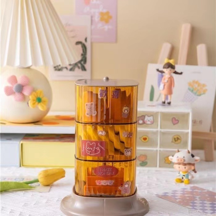 Joyería caja de almacenamiento joyería horquilla luz lujo almacenamiento dormitorio a prueba de polvo escritorio transparente almacenamiento organizador caja